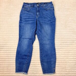 Judy Blue Skinny Fit Raw Hem Jeans Medium Wash Denim 18W JB88682